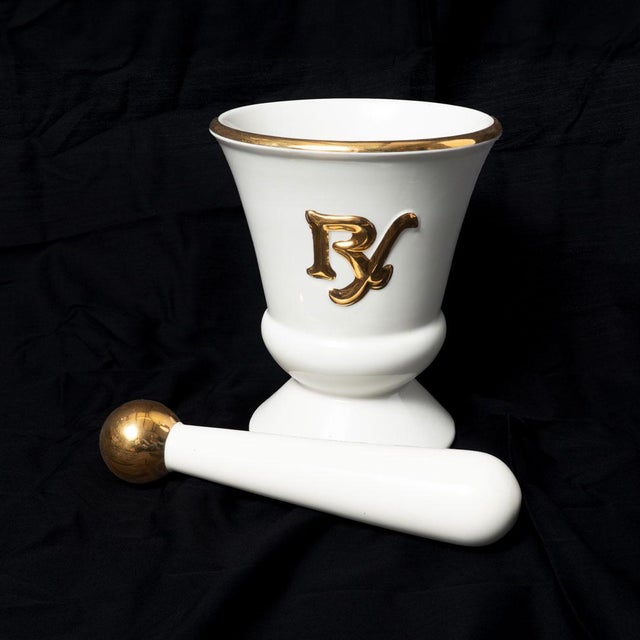 Porcelain Mortar and Pestle For Sale - Image 4 of 9