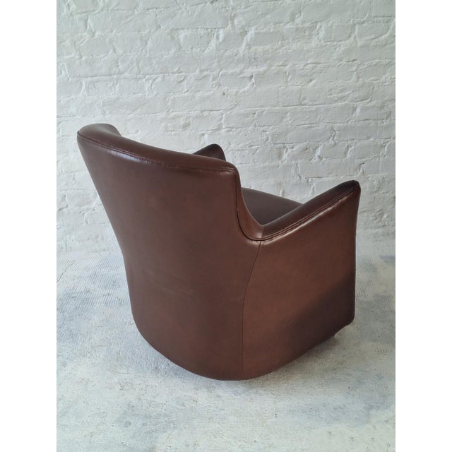 Mid-Century Club Chair in Rich Cigar-Brown Patinated Leather, 1960s For Sale - Image 6 of 9