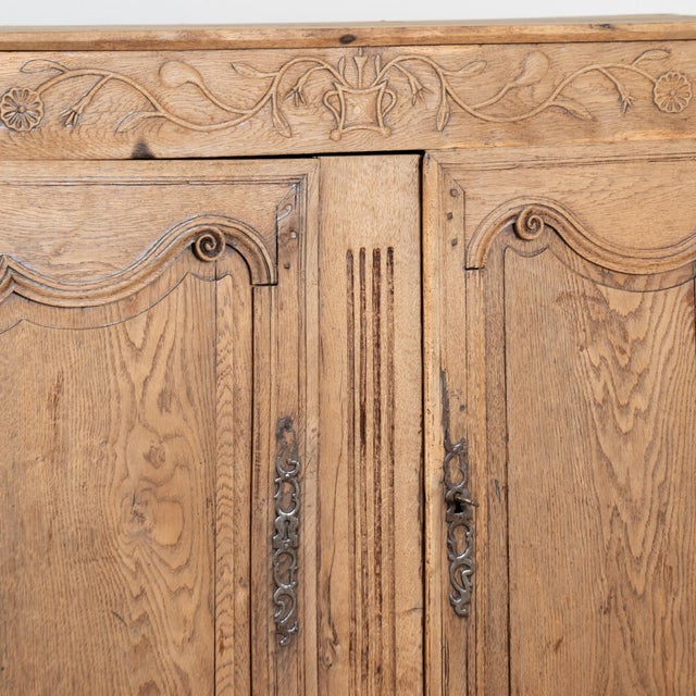 Early 19th Century Tall French Bleached Oak Sideboard Buffet For Sale - Image 9 of 16