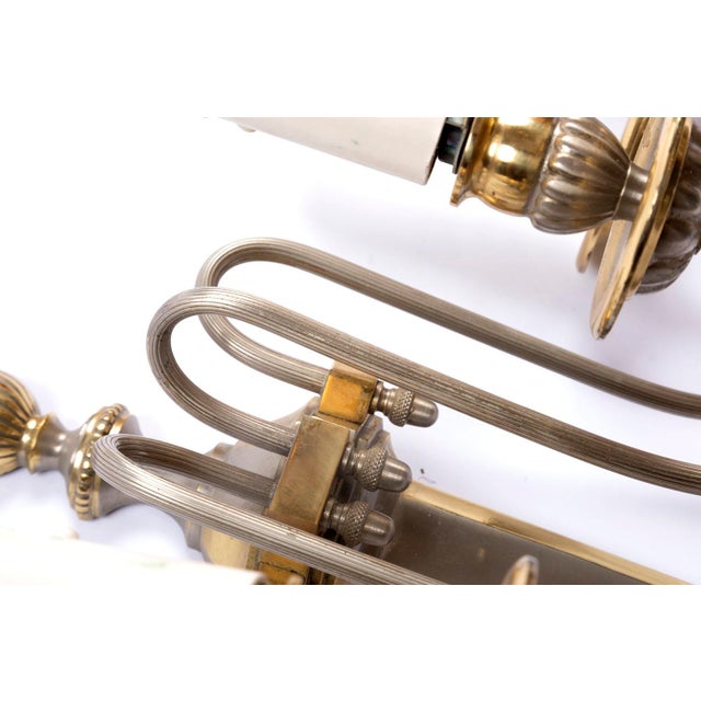 - In the taste of Maison Jansen - Pair of Directoire style gilt and silver brass wall sconces with four arm lights -...