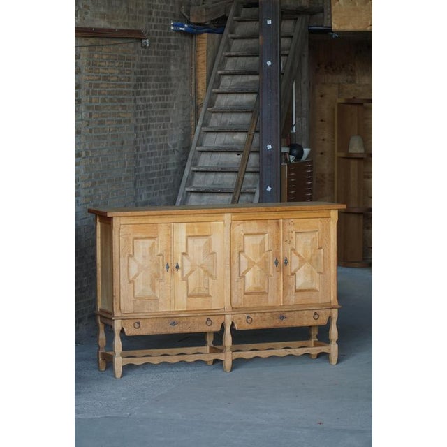 Mid-Century Danish Oak Sideboard attributed to Henning Kjærnulf for Nyrup Furniture Factory, 1950s For Sale - Image 17 of 18