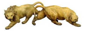 20th Century Lion and Tiger Animal Sculptures in Terracotta by Guido Cacciapuoti, Italy, Set of 2