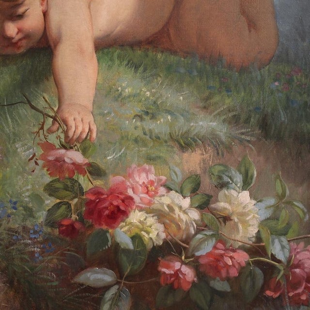 Italian Artist, Nude Figurative Composition, 19th Century, Oil Painting on Canvas, Framed For Sale - Image 15 of 16