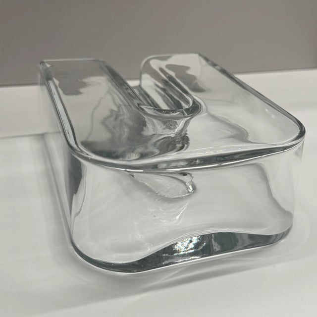 1970s 1970s Bertil Vallien for Kosta Boda Scandinavian Modernist U-Shaped Glass Vase For Sale - Image 5 of 12