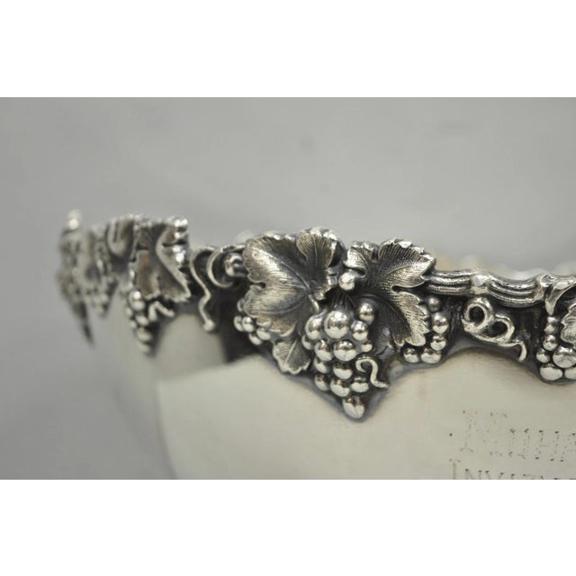 Victorian Silver Plated Grapevine Repousse 1913 Mohawk Golf Club Award Punchbowl For Sale - Image 12 of 17