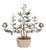 Vintage Italian Tole Espalier / Espaliered Tree Sculpture, Fruit Tree, Bird, Blossoms, & Apples in Scalloped Oval Pot For Sale