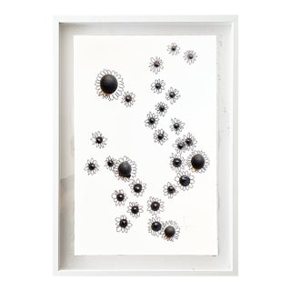 "Field of Daisies 17" Original Mixed-Media Painting by Jake Poser, Framed For Sale