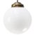 Metal Large Vintage Pendant Light in White Opaline Glass Globe and Brass For Sale - Image 7 of 7