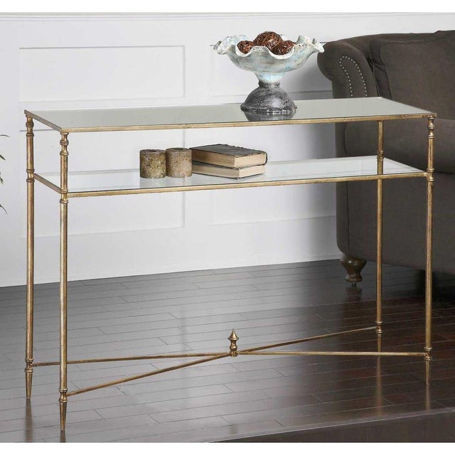 Gold Regency Console Table For Sale - Image 4 of 6