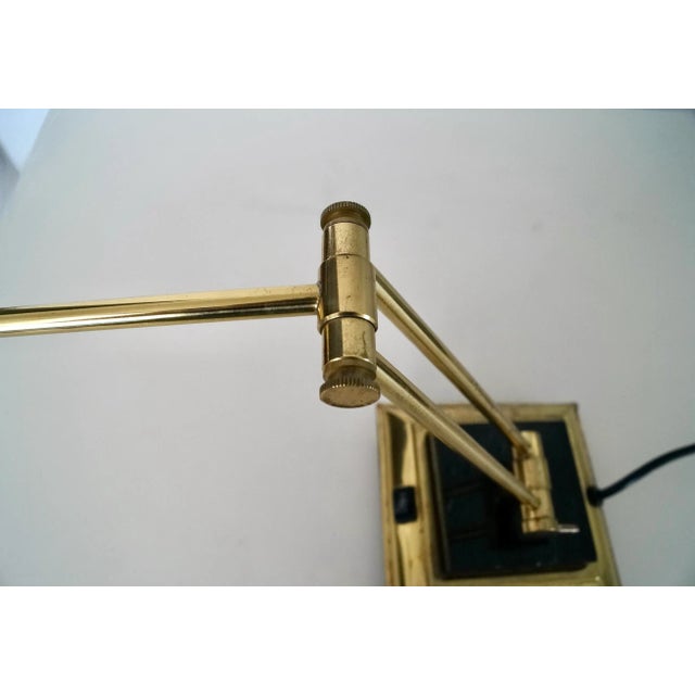 1970’s Hollywood Regency Brass & Marble Desk Lamp For Sale - Image 10 of 12