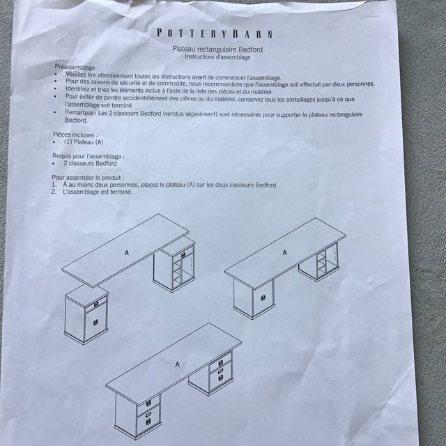 Pottery Barn Bedford Espresso Brown Rectangular Desk Chairish