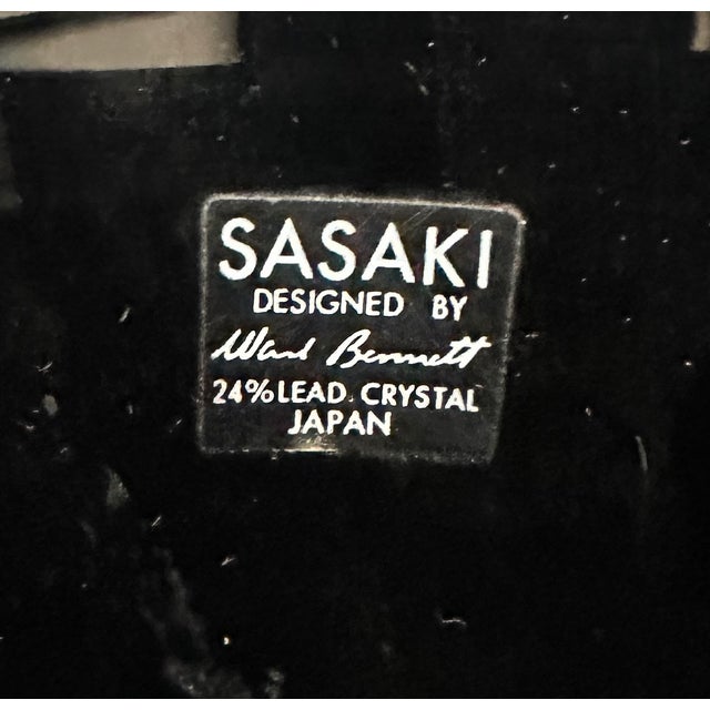 Onyx Trio of Etched Crystal Vases by Ward Bennett for Sasaki, 1990s For Sale - Image 8 of 8