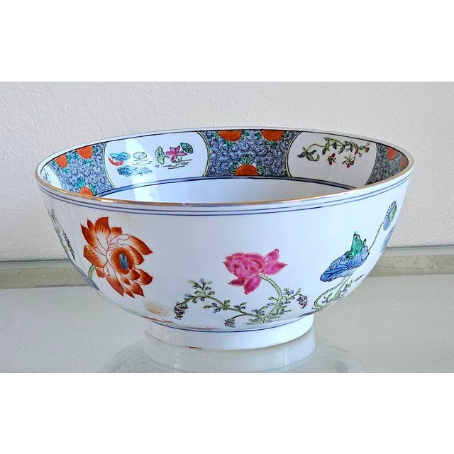 Add a touch of vintage Chinoiserie elegance to your home with this striking mid-century Chinese porcelain centerpiece...