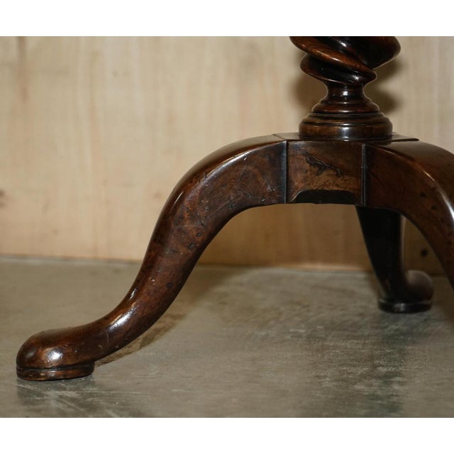 Brown Antique George III Hardwood Side Table with Spiral Column, 1800 For Sale - Image 8 of 15