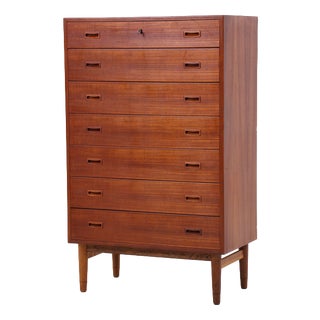 Vintage Teak Tallboy Chest of Drawers For Sale