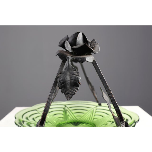 Art Deco Glass and Metal Fruit Bowl, France, 1920s For Sale - Image 4 of 12