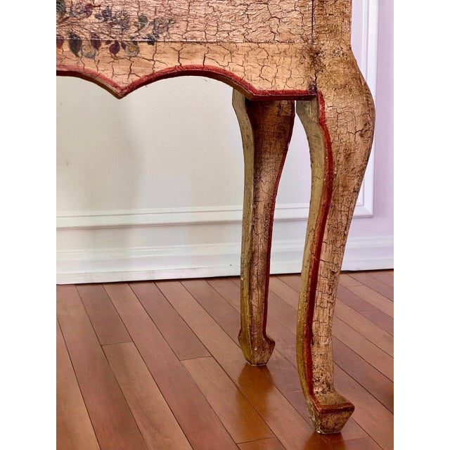 Antique Hand-Painted Console Table/Server, Pennsylvania Dutch Style, C. 1900 For Sale - Image 14 of 17