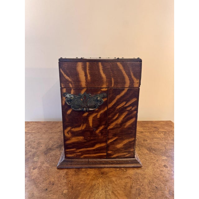 Late 19th Century Antique Victorian Oak Decanter and Games Box, 1880, Set of 6 For Sale - Image 5 of 16