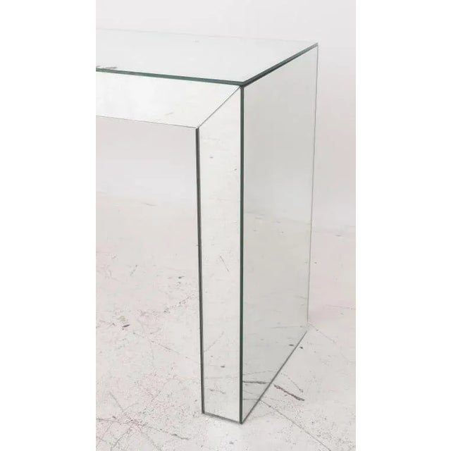 Karl Springer Karl Springer Style Mirror Waterfall Console Table For Sale - Image 4 of 6