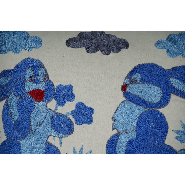 Uzbek Suzani Pillow Cover - A Pair For Sale - Image 4 of 5