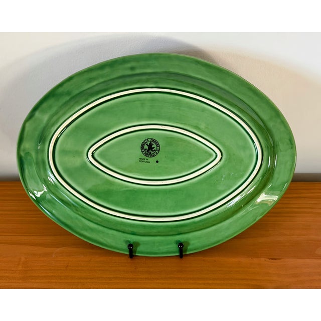 Bordallo Pinheiro Bordallo Pinheiro 'Rabbit Green' Serving Platter | Portugal Art Pottery For Sale - Image 4 of 8