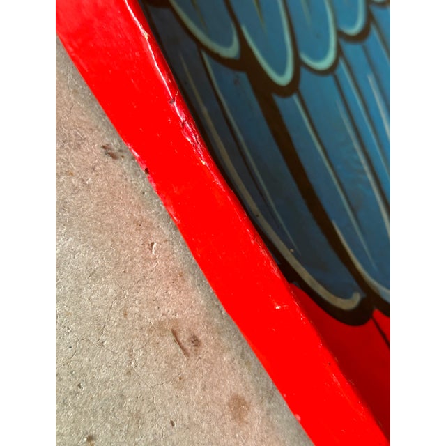 Great coastal Tropical Hand painted paper mache parrot tray signed perfect for a coffee table. Please zoom in on all...