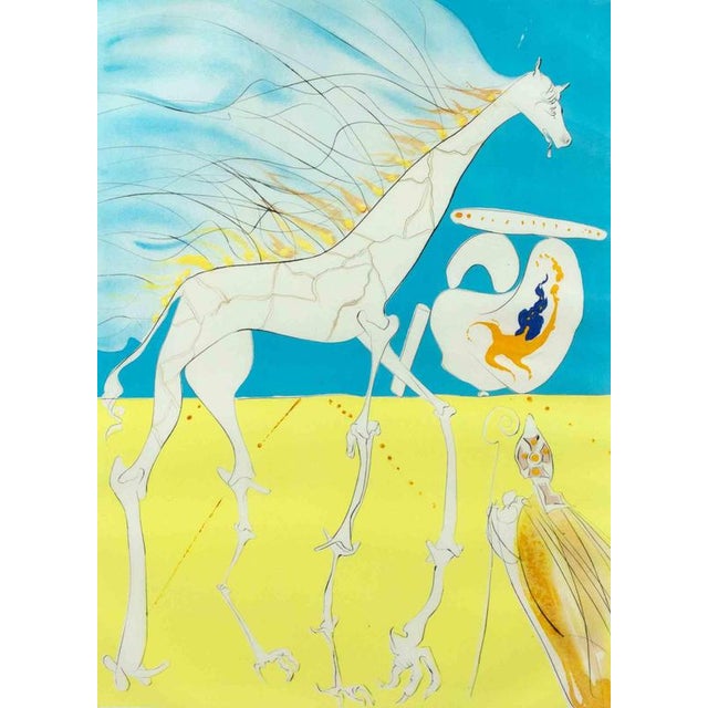 Etching and drypoint on Arches paper on chromolithograph, embossed. Belongs to the Series "La Conquete du Cosmos". Hand...