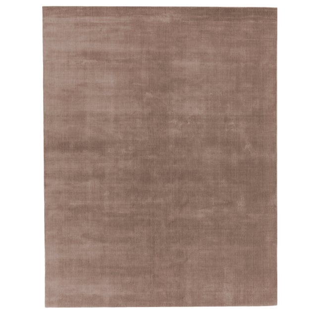 Exquisite Rugs Melle Hand loom Wool/Viscose Mink Rug-12'x15' For Sale