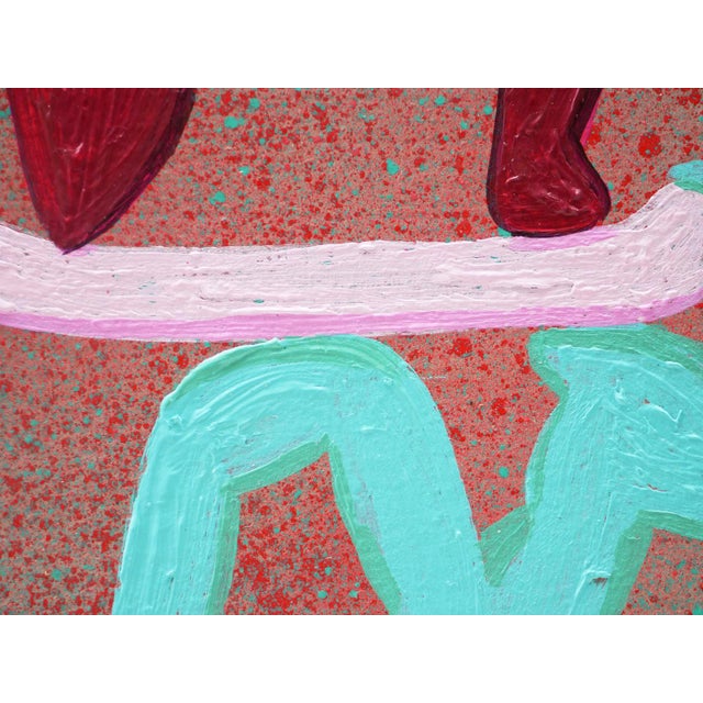 Contemporary Peter Healy "Standing Ovation" Blue, Pink, Red, and Gray Abstract Contemporary Painting, 2022 For Sale - Image 3 of 12