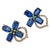Gemstone Bochic "Orient" Diamond, Emerald & Tanzanite Stud Earrings Set 18K Gold&Silver For Sale - Image 7 of 18