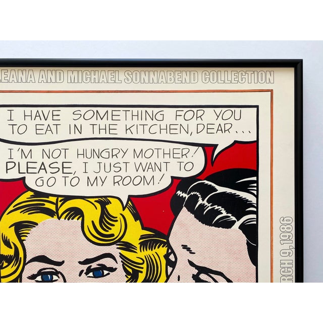 Roy Lichtenstein Vintage 1985 Lithograph Print Framed Large Pop Art Exhibition Poster " Eddie Diptych " 1962 For Sale - Image 10 of 15