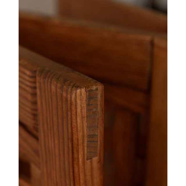 Vintage Wooden Room Divider or Folding Screen in Lattice Weave, 1970s For Sale - Image 9 of 16