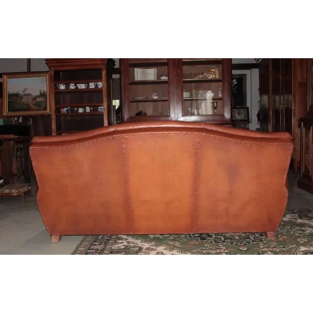 Mid-Century Leather Living Room Set, 1950s, Set of 4 For Sale - Image 3 of 10