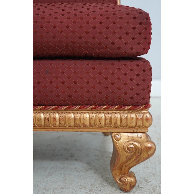 Pair Gold Giltwood Ornate Carved Frame Bergere Chairs For Sale - Image 10 of 18