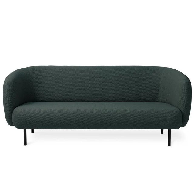 Caper 3 seater Mosaic petrol shade by Warm Nordic Dimensions: D 206 x W 84 x H 63 cm Material: Textile upholstery, Wooden...