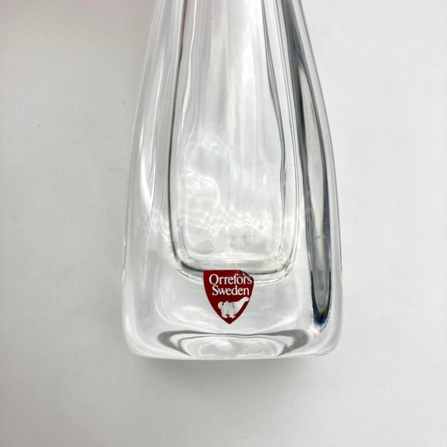 Mid-Century Modern Vintage Art Glass Model 3642-12 Vase by Niels Landberg for Orrefors, Sweden, 1980s For Sale - Image 3 of 6