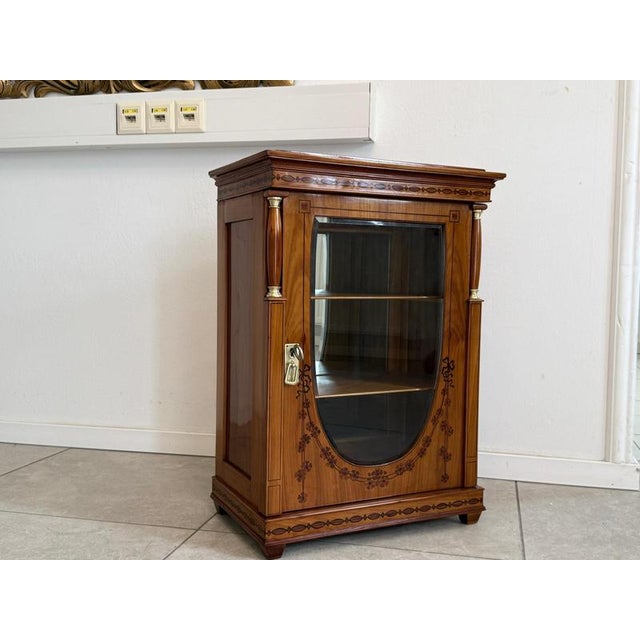 Brown Antique Empire Column Bookcase For Sale - Image 8 of 13