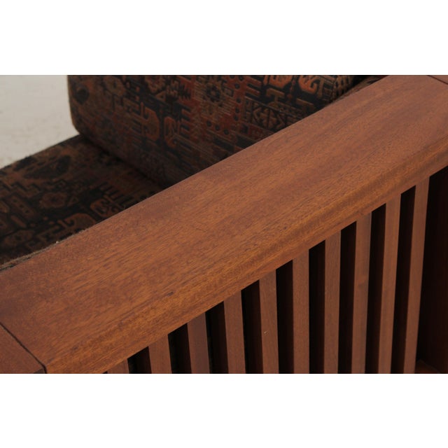 Mission Style Solid Mahogany Cube Arm Chair For Sale - Image 11 of 13