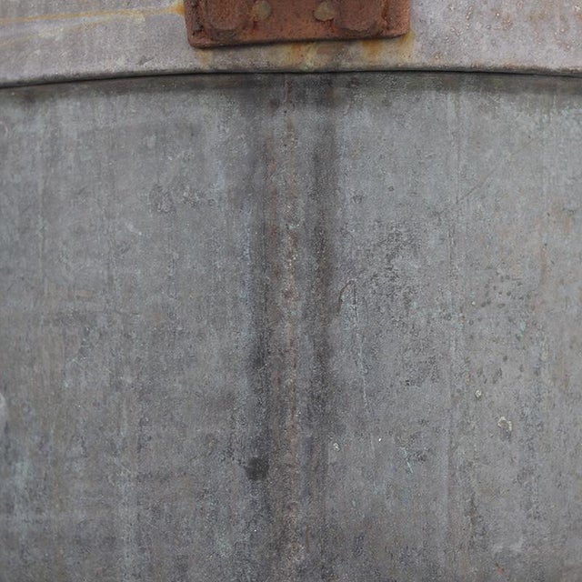 Large Weathered Patinated Copper Planter Kettle For Sale - Image 6 of 10