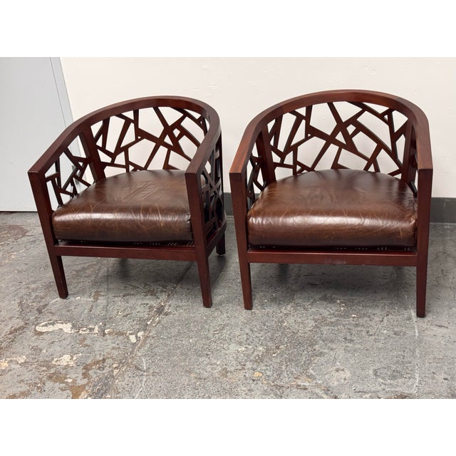 Modern Crate & Barrel Ankara Lounge Chairs, Pair For Sale - Image 3 of 15