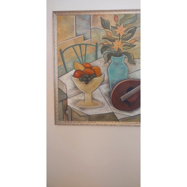 "La Merienda"/Cubist Oil Still-Life/ by Trish Toro, Framed For Sale - Image 4 of 13