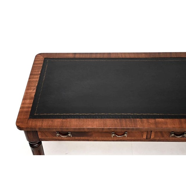 Antique Georgian Leather Top Writing Table, 1950s For Sale - Image 6 of 11