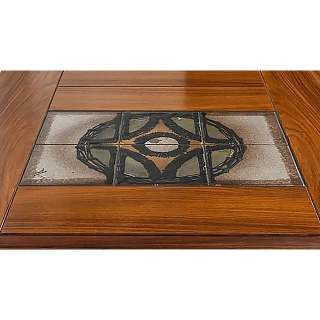 Poul H. Poulsen Gangsø Møbler Danish Tile-Top Dining Table in Teak, Signed For Sale In Miami - Image 6 of 6