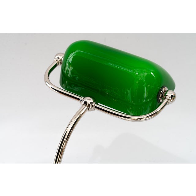 Art Deco Banker Lamp with Green Glass Shade, Vienna, Austria, 1920s For Sale - Image 11 of 18