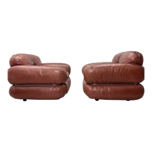 Pair of 1970’s Leather Lounge Chairs by Kurt Hvitsjö.