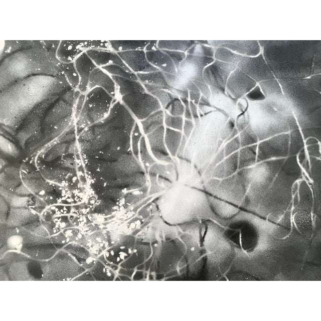 Vintage abstract lithograph cosmic energy. Large scale lithograph on paper signed I distinctly lower right. Noted on...