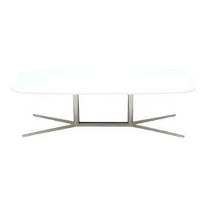 Modern Mario Ruiz for Studio Tk Envita Rectangular White Corian Top Coffee Table