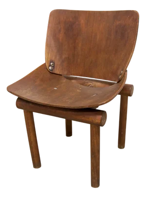 Vintage Curved Wood Children's Chair, 1960s