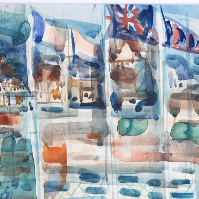 Pierre Gaillardot, Tennis Match on Clay, 1970s, Watercolour on Paper For Sale - Image 7 of 18