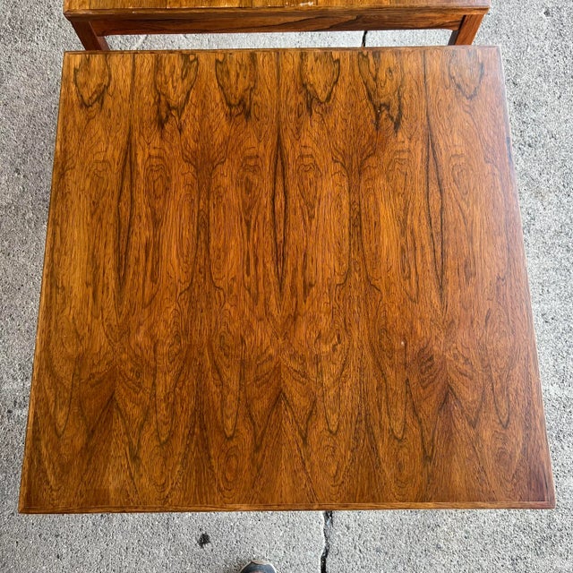 Brown Pair of Haug Snekkeri A/S Rosewood Side Tables for Bruksbo For Sale - Image 8 of 12
